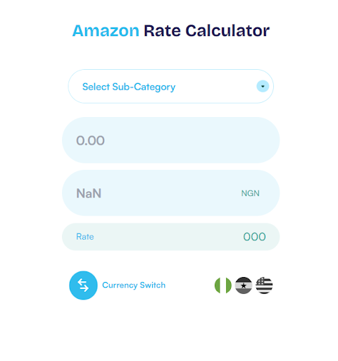 Screenshot of Nosh Amazon Gift Card Rate Calculator