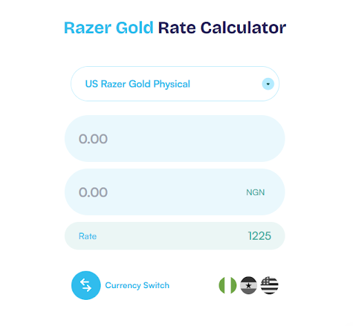 Nosh’s razer gold rate calculator