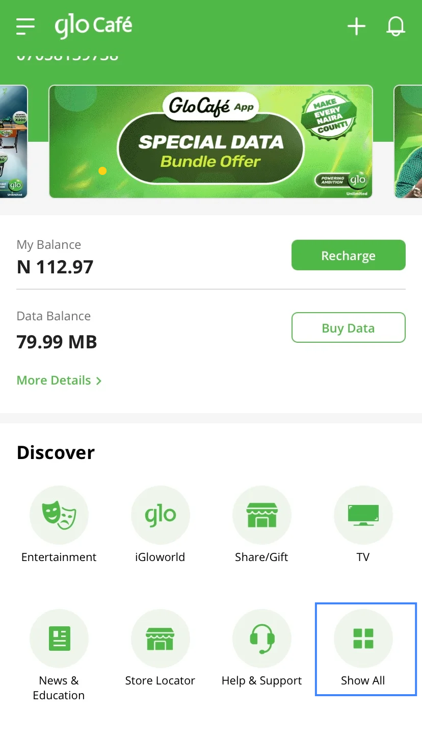 Borrowing Glo Data Via GloCafe App