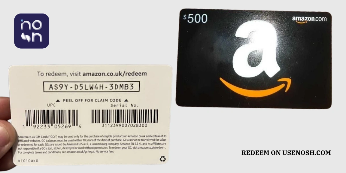 Amazon gift card front and back